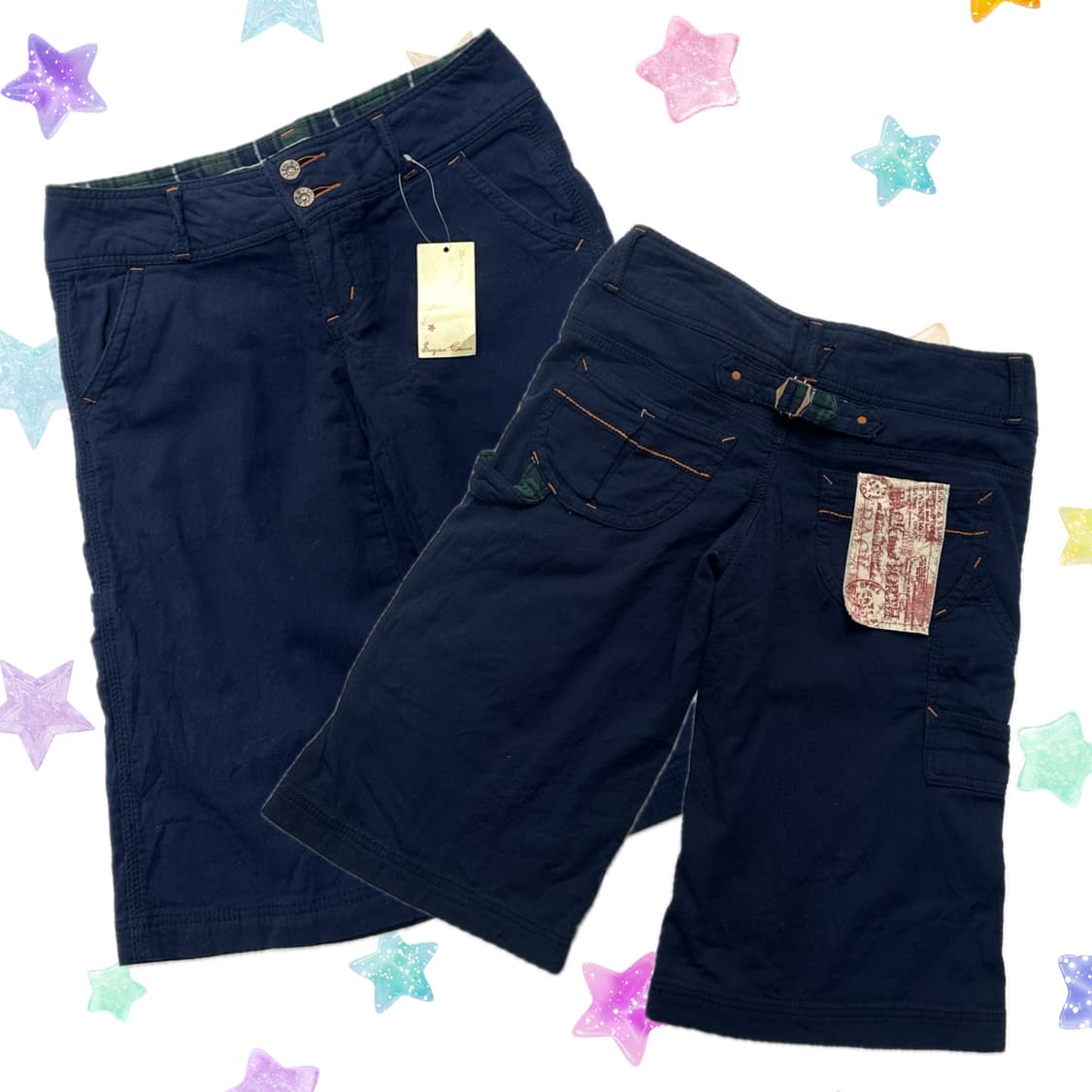 재팬 빈티지 5부 버뮤다 네이비 팬츠 백포인트 아메카지  상품이미지1