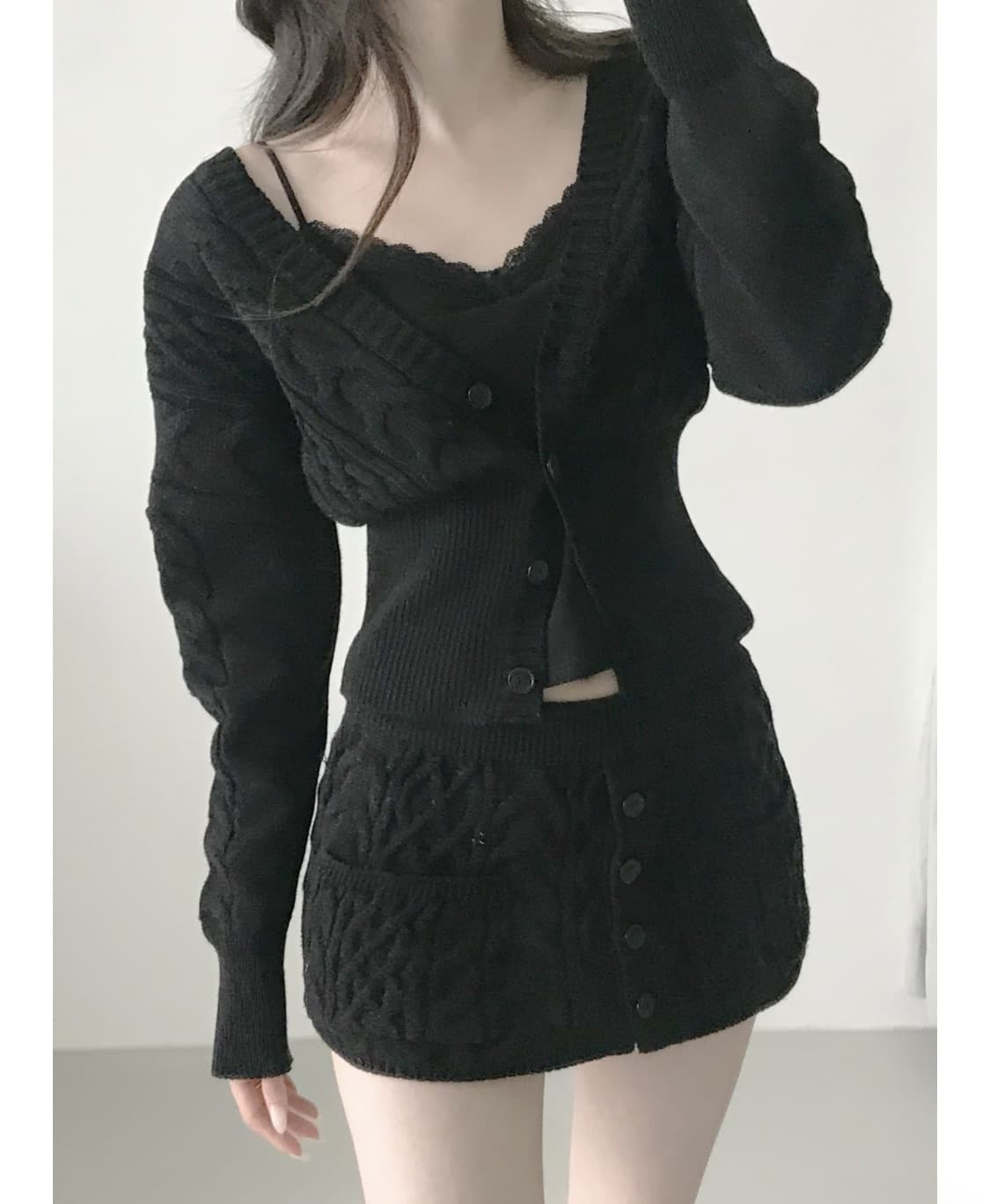 Hillda 힐다 고희 디어 윈터 니트가디건 블랙  상품이미지1