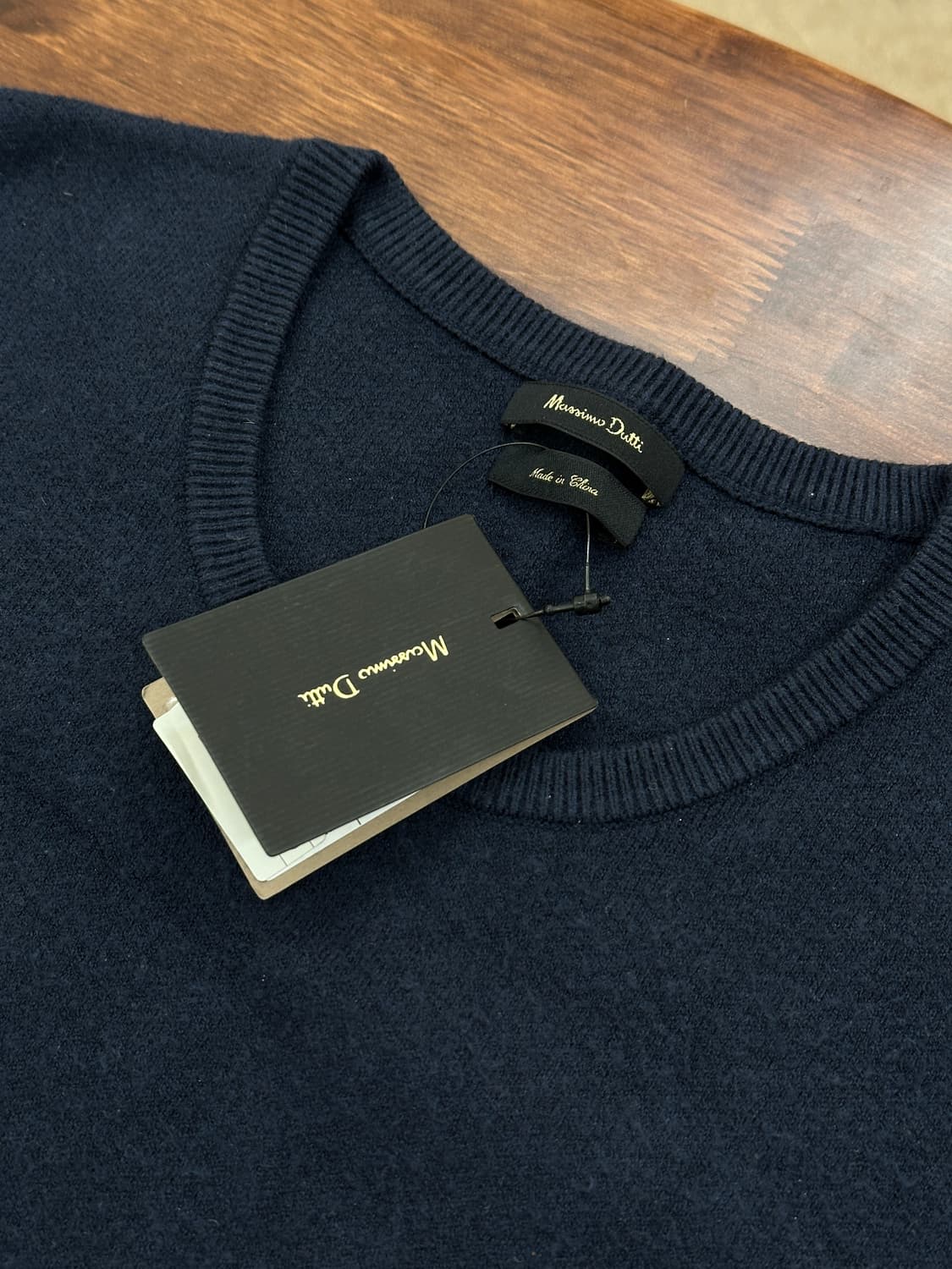 [미착용] 마시모두띠 심리스 세미오버핏 니트 네이비 L 상품이미지2