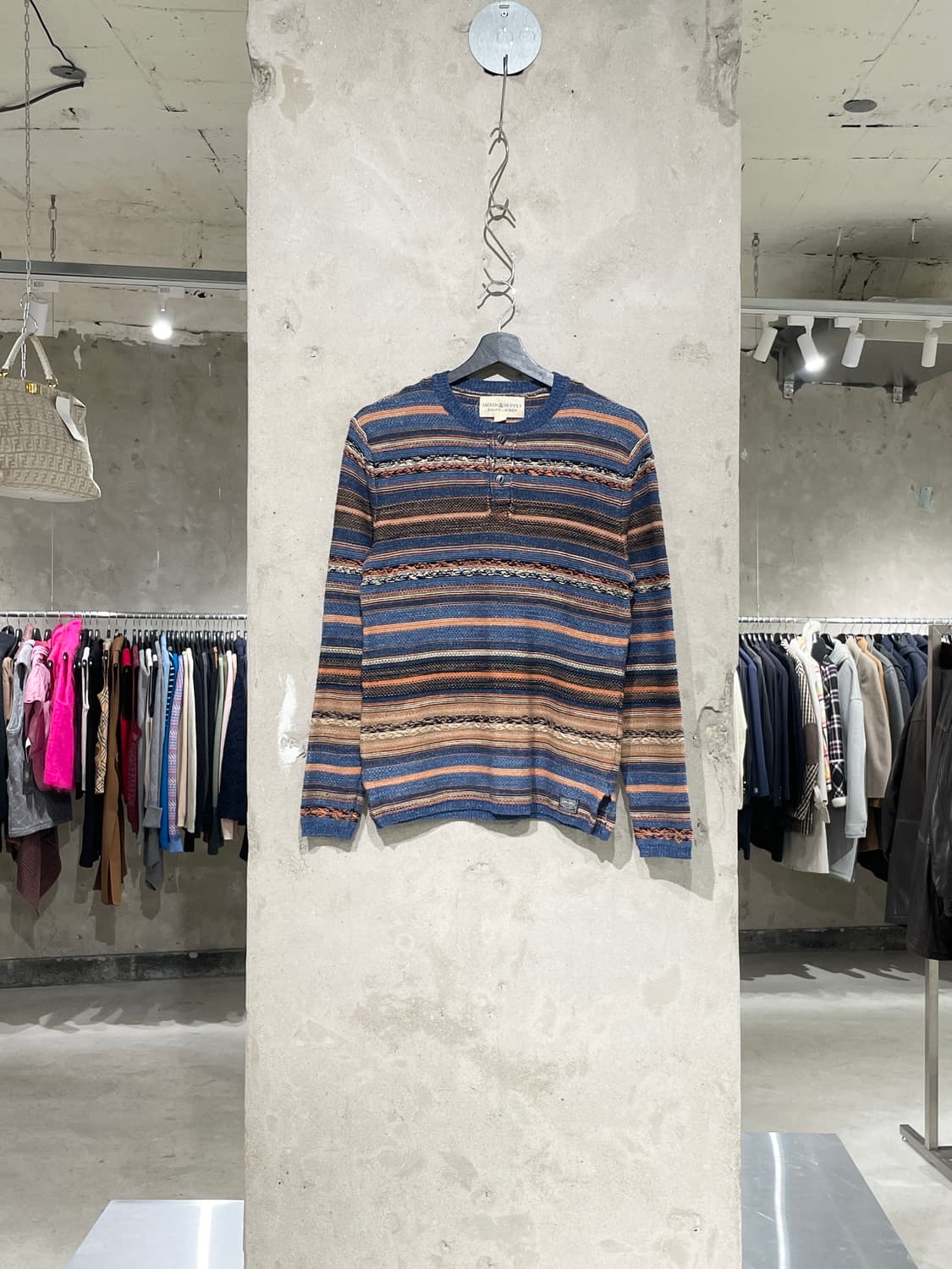 데님 앤 서플라이 랄프 로렌 믹스 에스닉 헨리넥 니트 상품이미지1