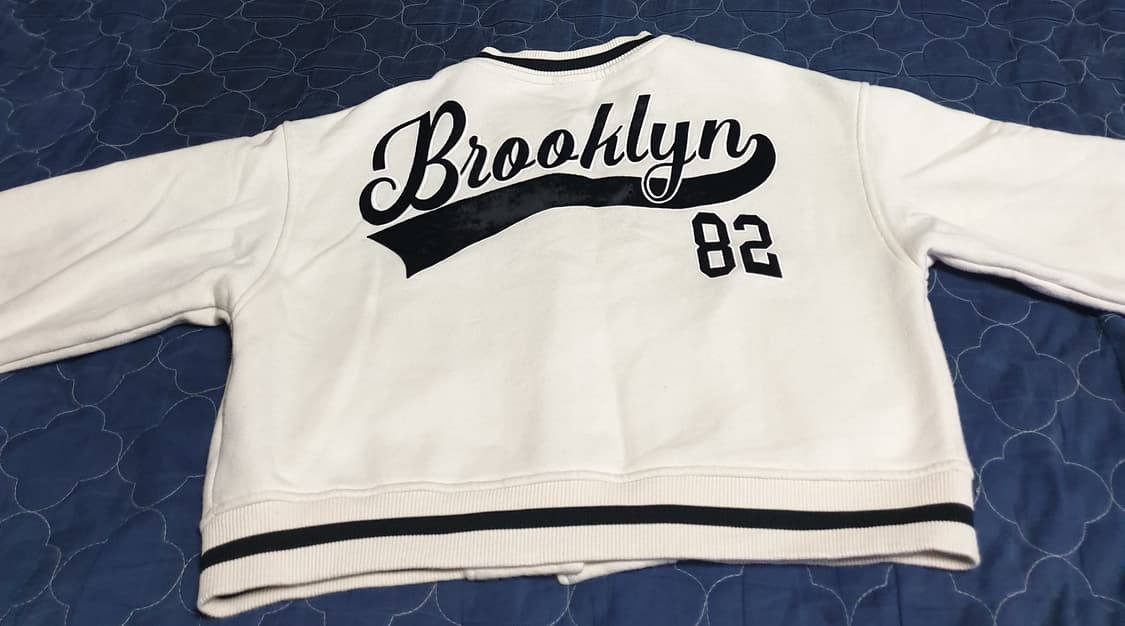 자라 크롭 바시티 자켓 크림 (S) 상품이미지2