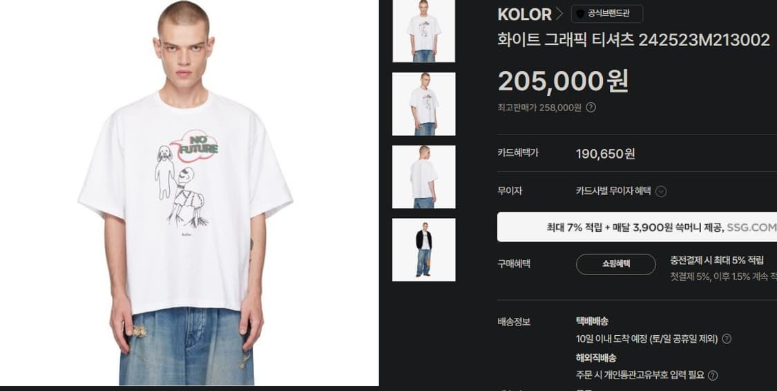 Kolor 컬러 그래픽 티셔츠 (XL / 새제품) 상품이미지10