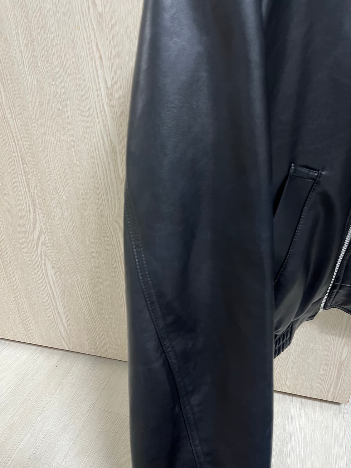 Ms 에코 레더 블루종 자켓 블랙 상품이미지7