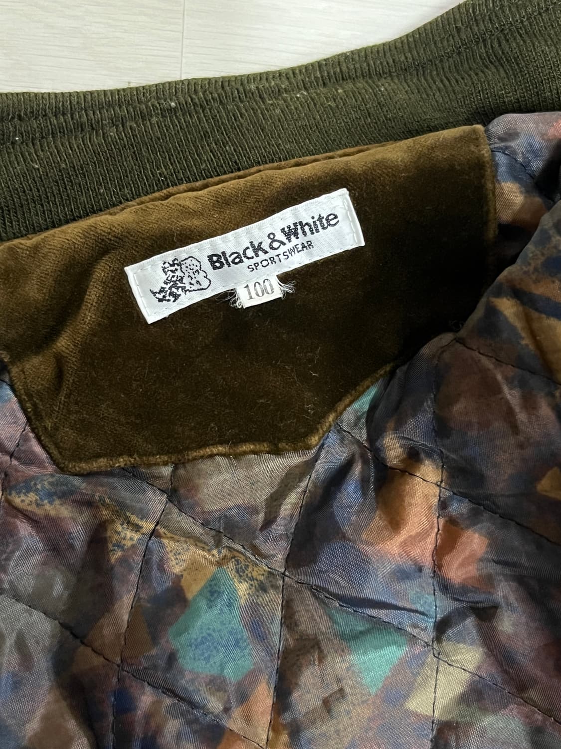 Black&white 브라운 벨벳 누빔 점퍼 상품이미지5