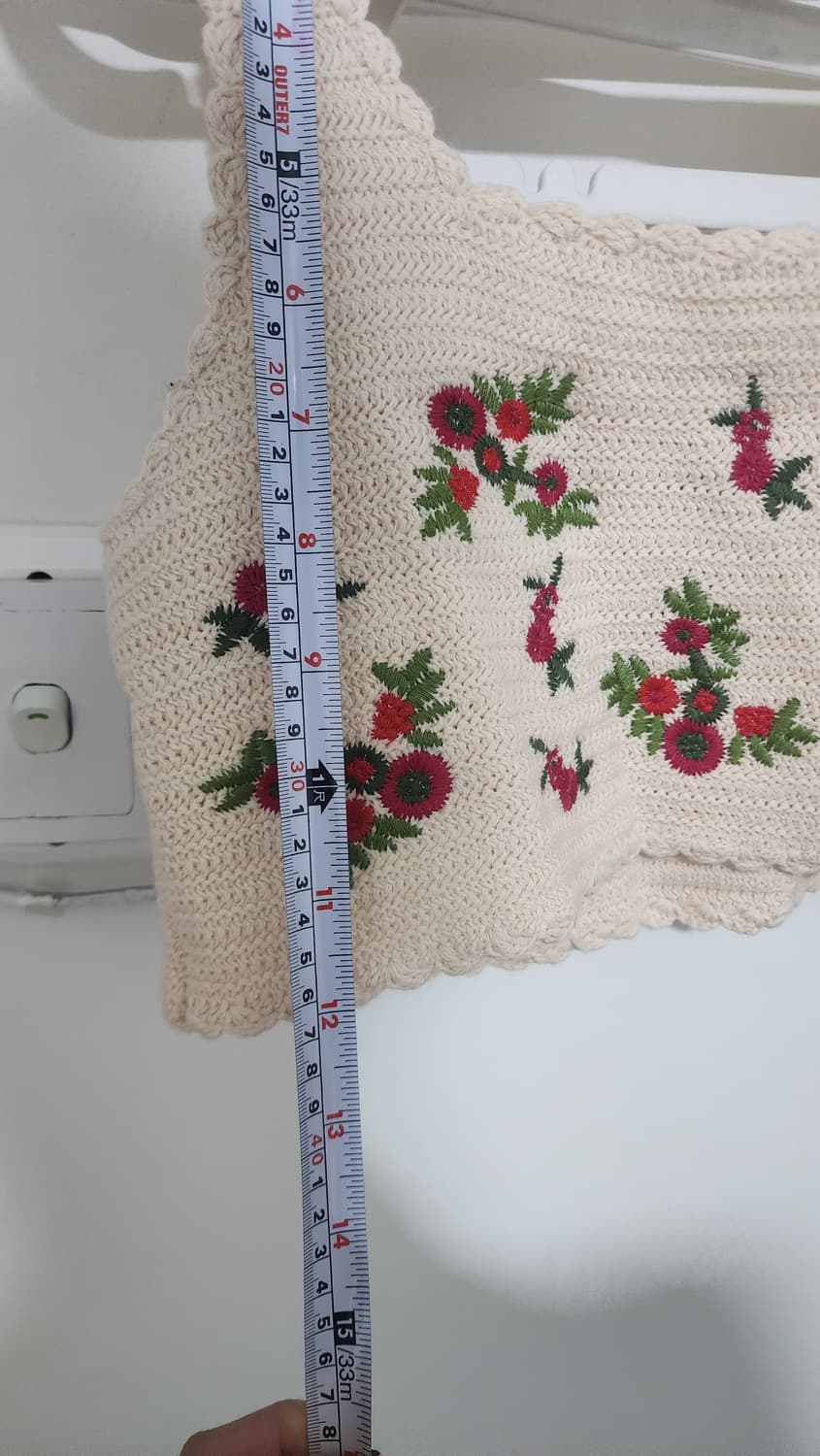 아이보리 플라워 뜨개 크로쉐 탑 상품이미지7