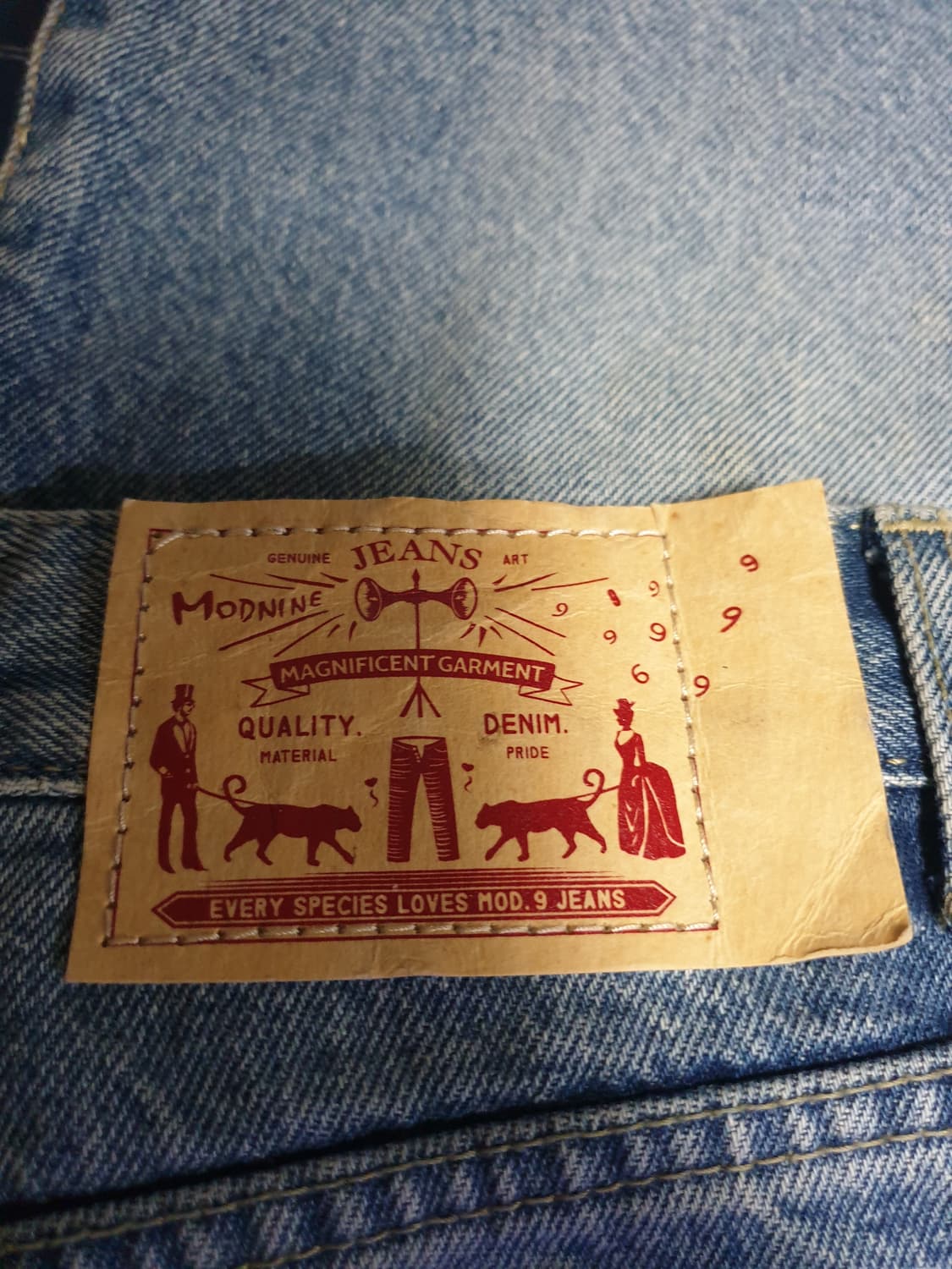 모드나인 MOD1s 러스티로즈 세미 플레어 데님팬츠 미들블루 (32) 상품이미지6