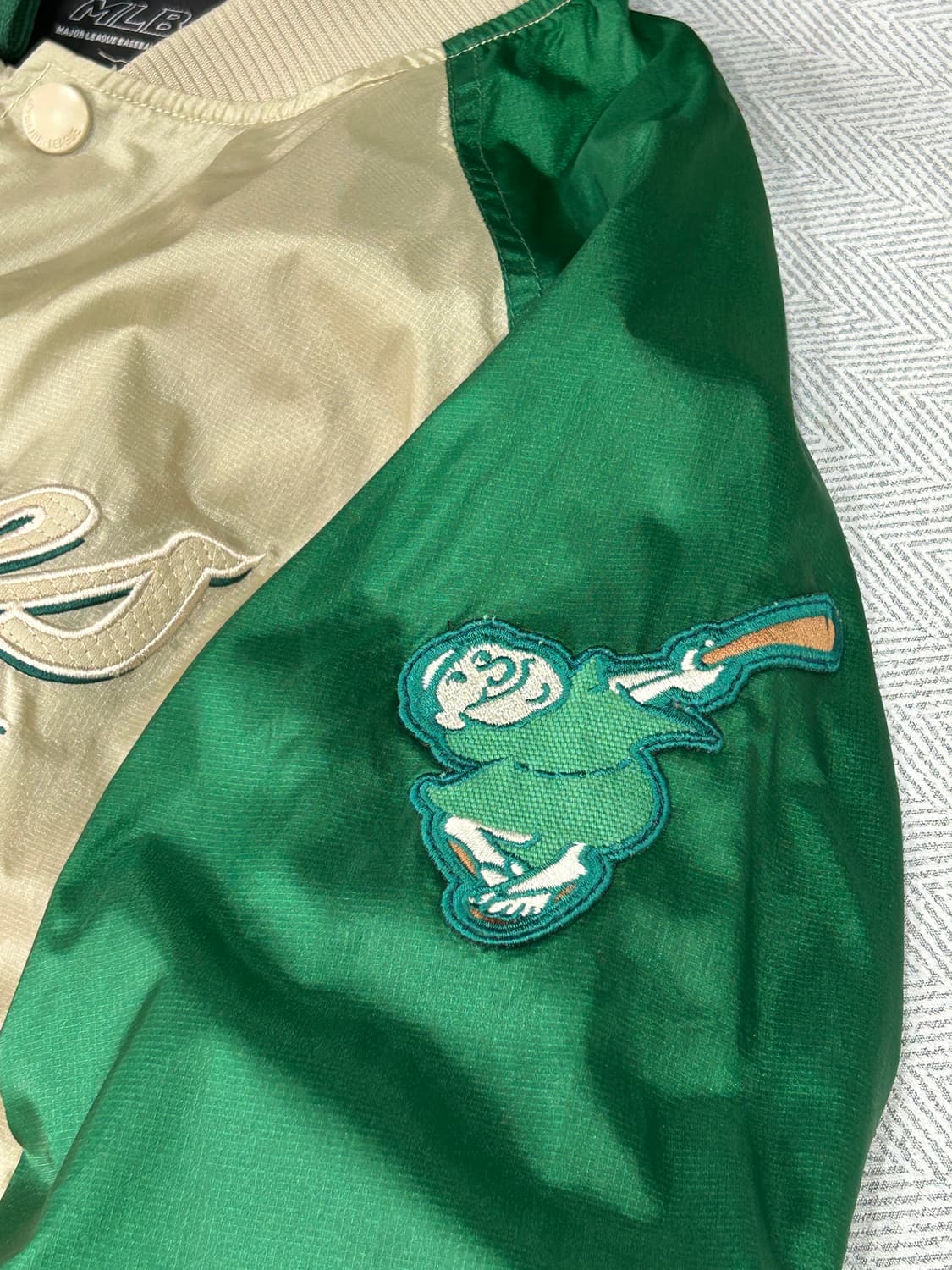 MLB 샌디에이고 파드리스 올드스쿨 바시티자켓 그린골드 상품이미지6