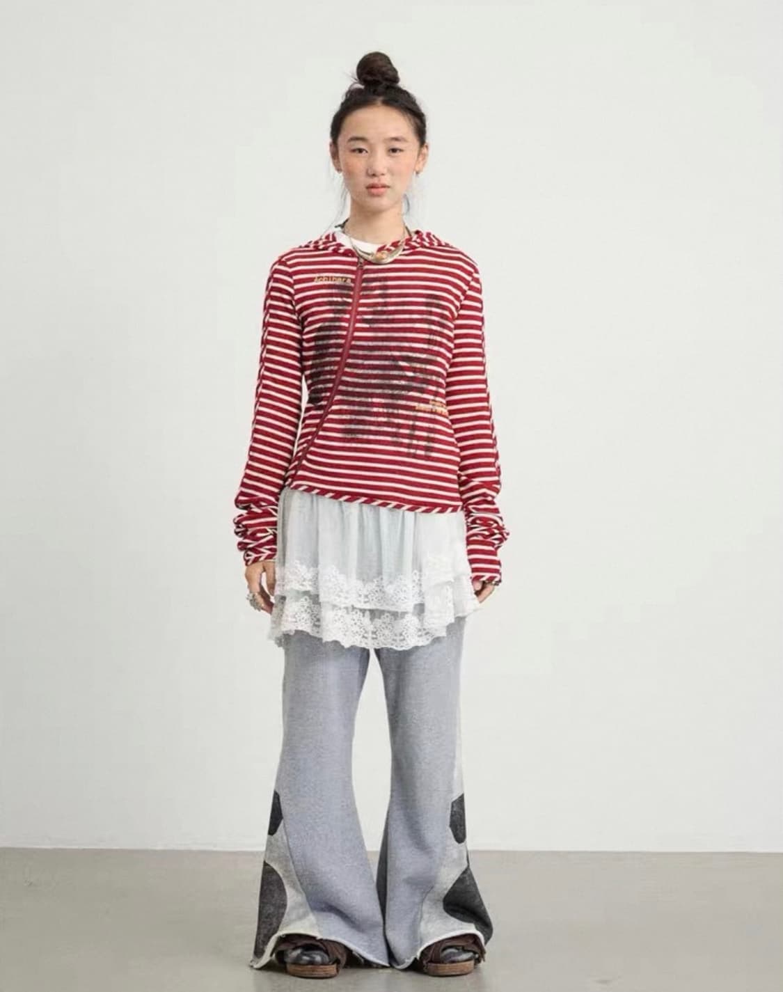 Achihara 후디 가디건 레드 상품이미지3