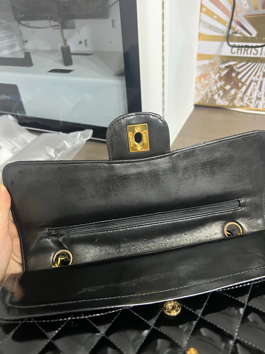 풀박)샤넬 24K도금 클래식 페인던트 플랩백 상품이미지7