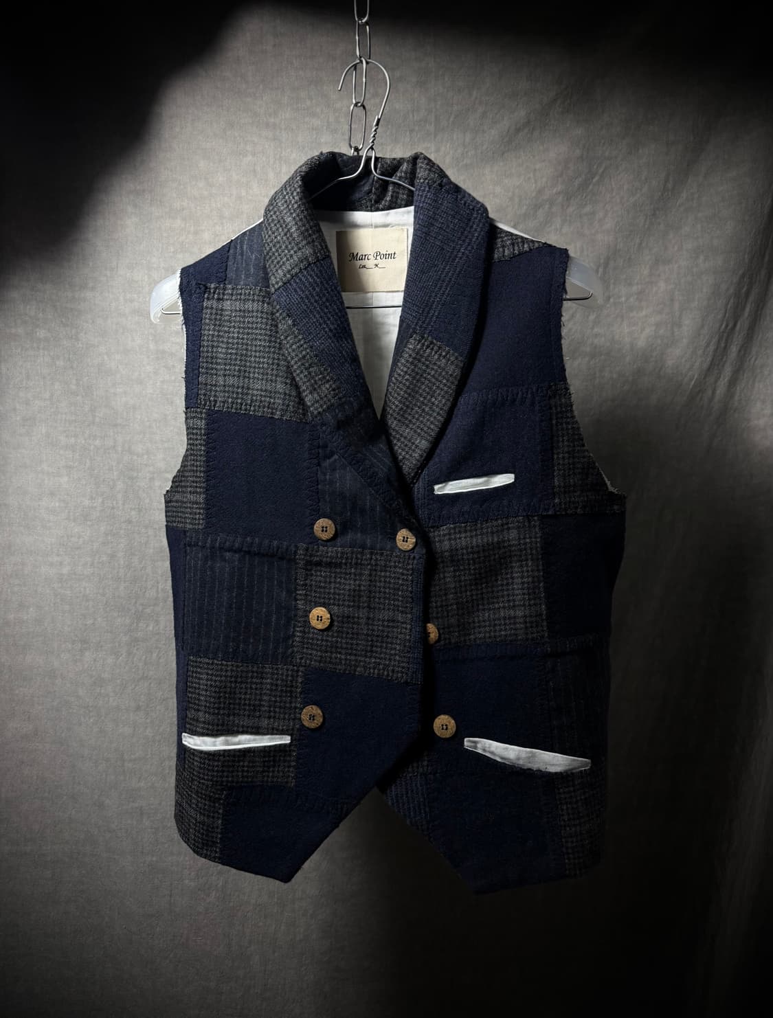 Marc Point Wool Patchwork Vest 상품이미지1