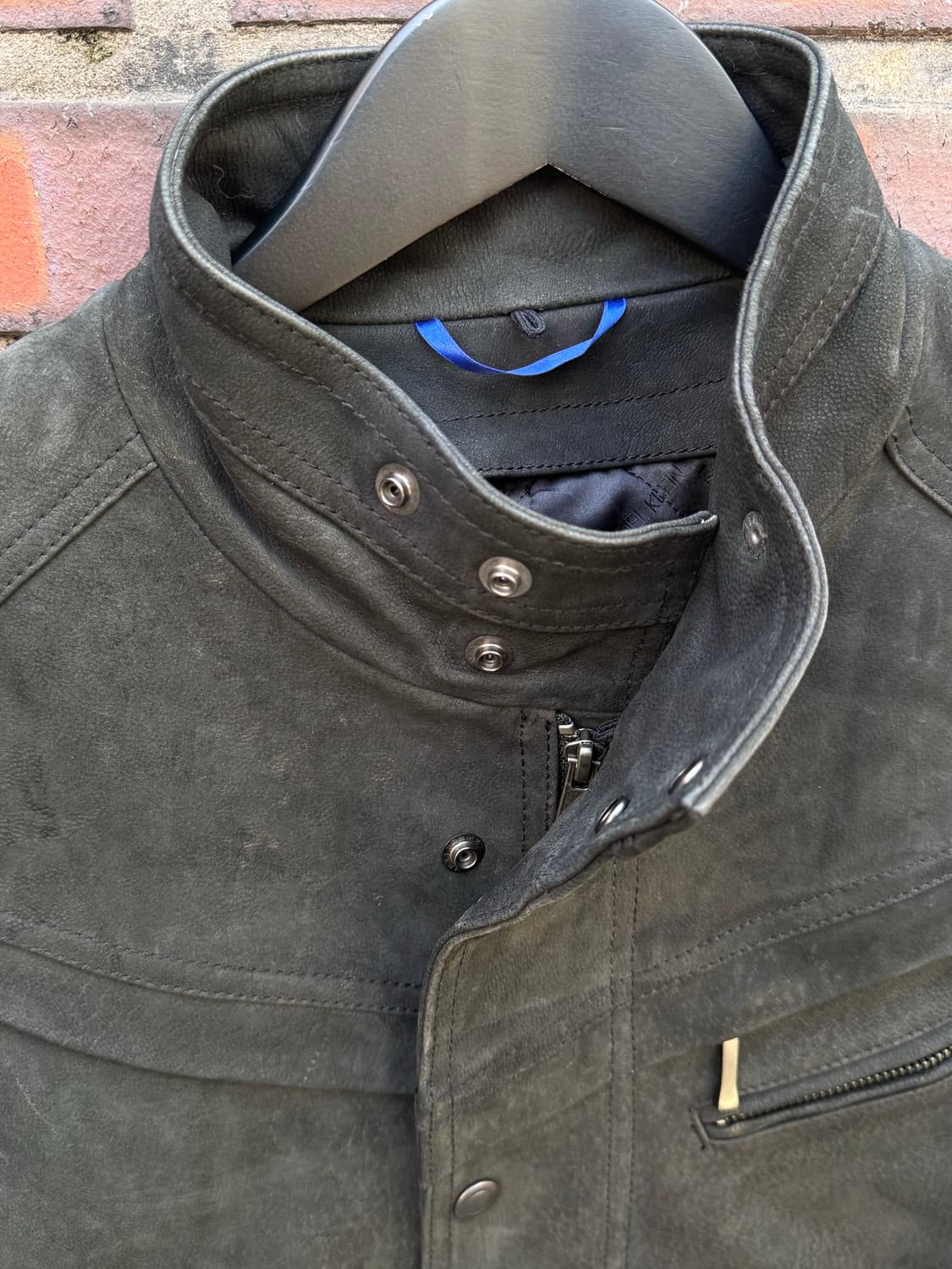 Michel Klein 스웨이드 가죽 라이더자켓 상품이미지4