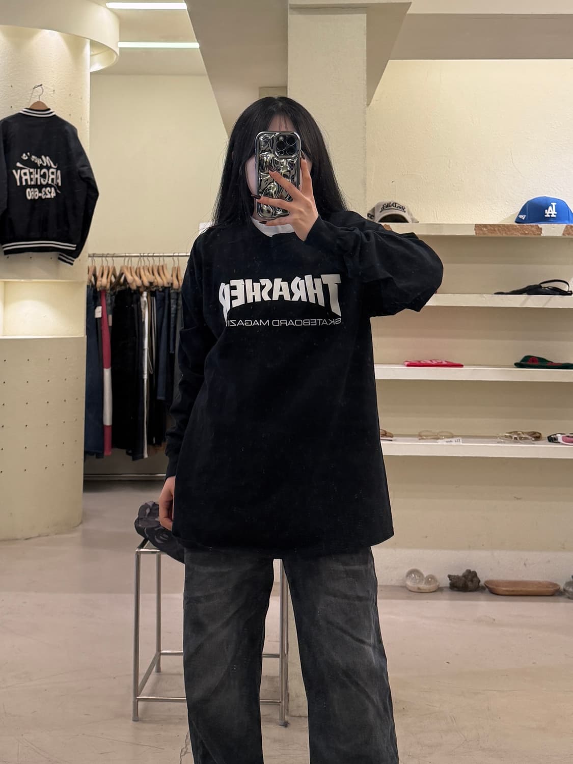 트레셔 스트릿 빅로고 프린팅 롱슬리브 U1704 상품이미지1