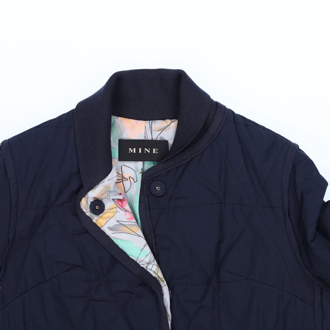 [76] 마인 여성 울 네이비 퀄팅 롱자켓 0112J  상품이미지4