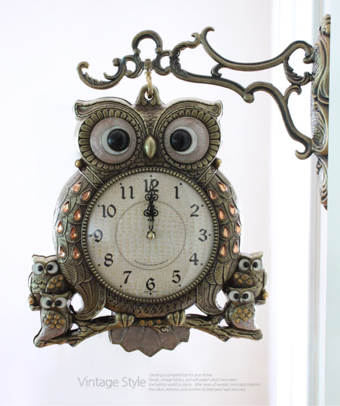 정품 福 부엉이 양면시계 판매 상품이미지2