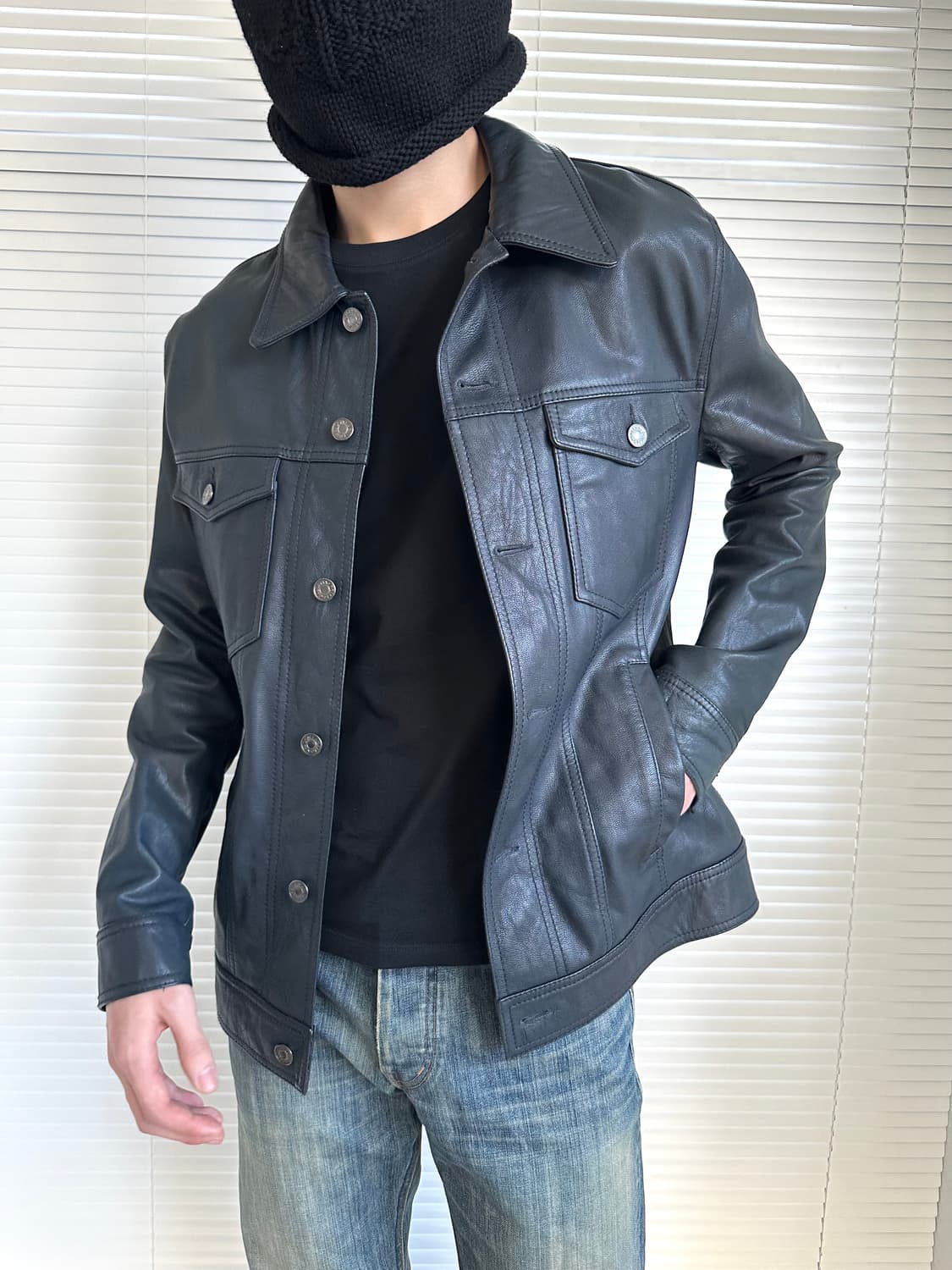 돌체앤가바나 2000s 고트스킨 레더 자켓 상품이미지1