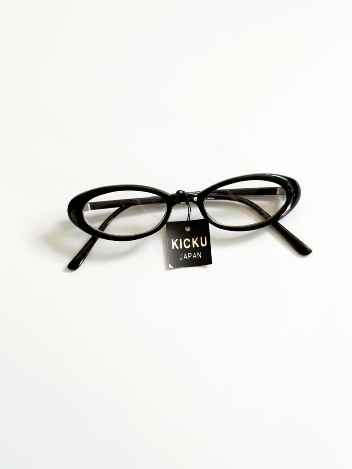 90s KICKU JAPAN 블랙 뿔테 캣아이 빈티지 안경 상품이미지1