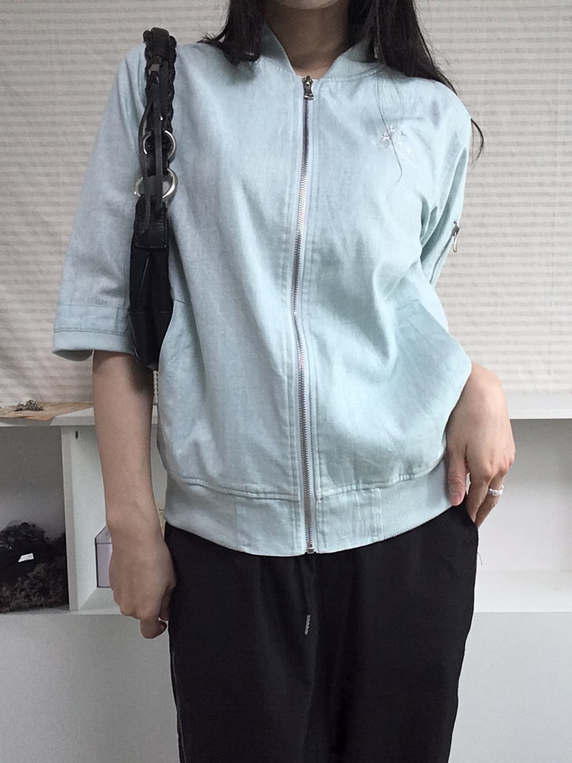 jpn vintage 스카이 블루 디테일 집업 y2k 스트릿 펑크 일본빈 상품이미지3