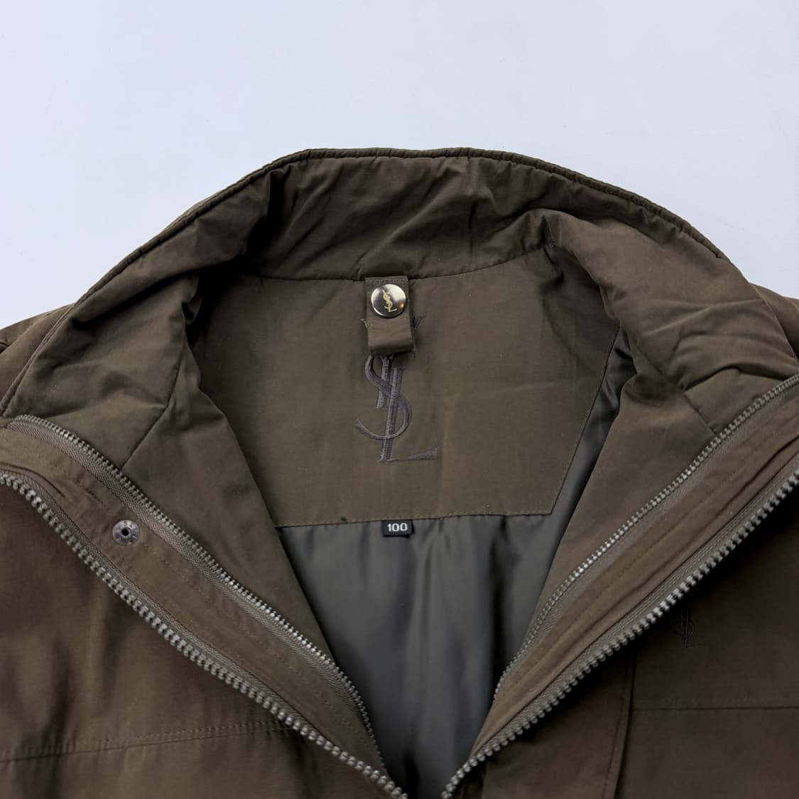 Ysl 이브생로랑 카키 폴리쉘 사파리 자켓 상품이미지5