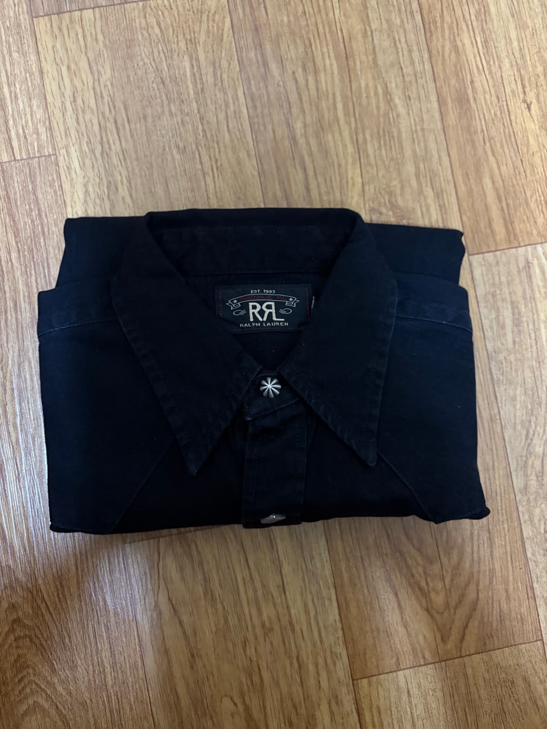 RRL 블랙 트윌 웨스턴 셔츠 S 상품이미지1