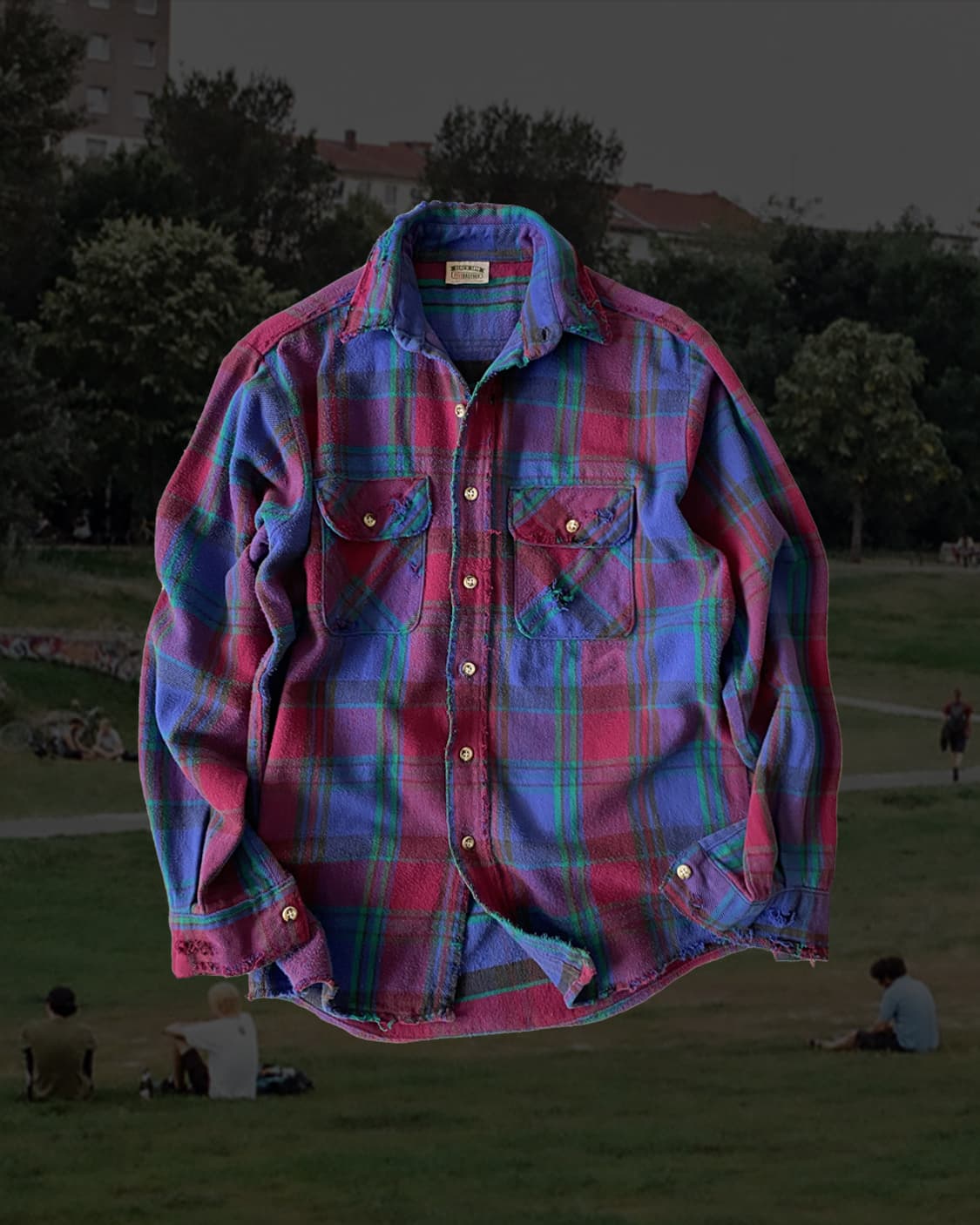 90s 빈티지 파이브 브라더 디스트로이드 플란넬 셔츠 상품이미지1