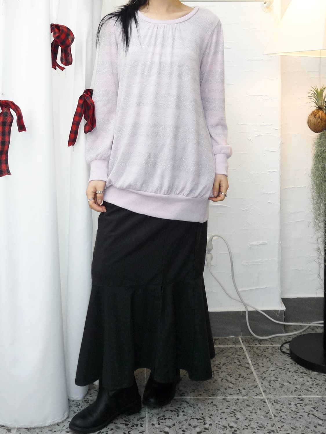 Ribbon point long knit 상품이미지5
