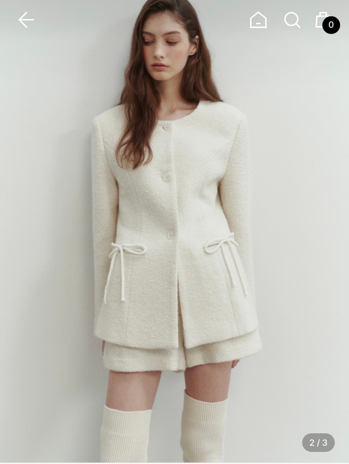 더티스 포켓 리본 디테일 트위드 자켓 쇼츠 셋업 s 상품이미지2