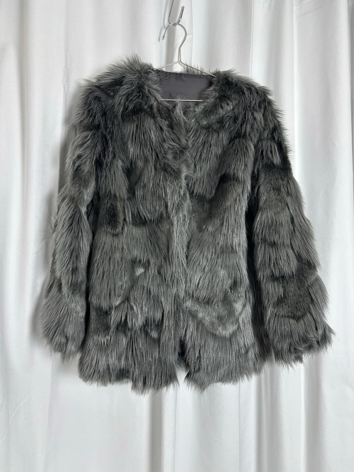 GRAY SOFT FUR JACKET 상품이미지1