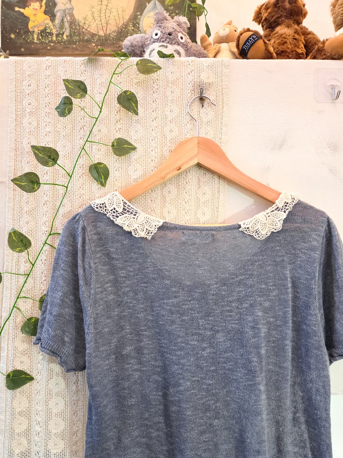 sm2 뜨개 카라 반팔 가디건 상품이미지5