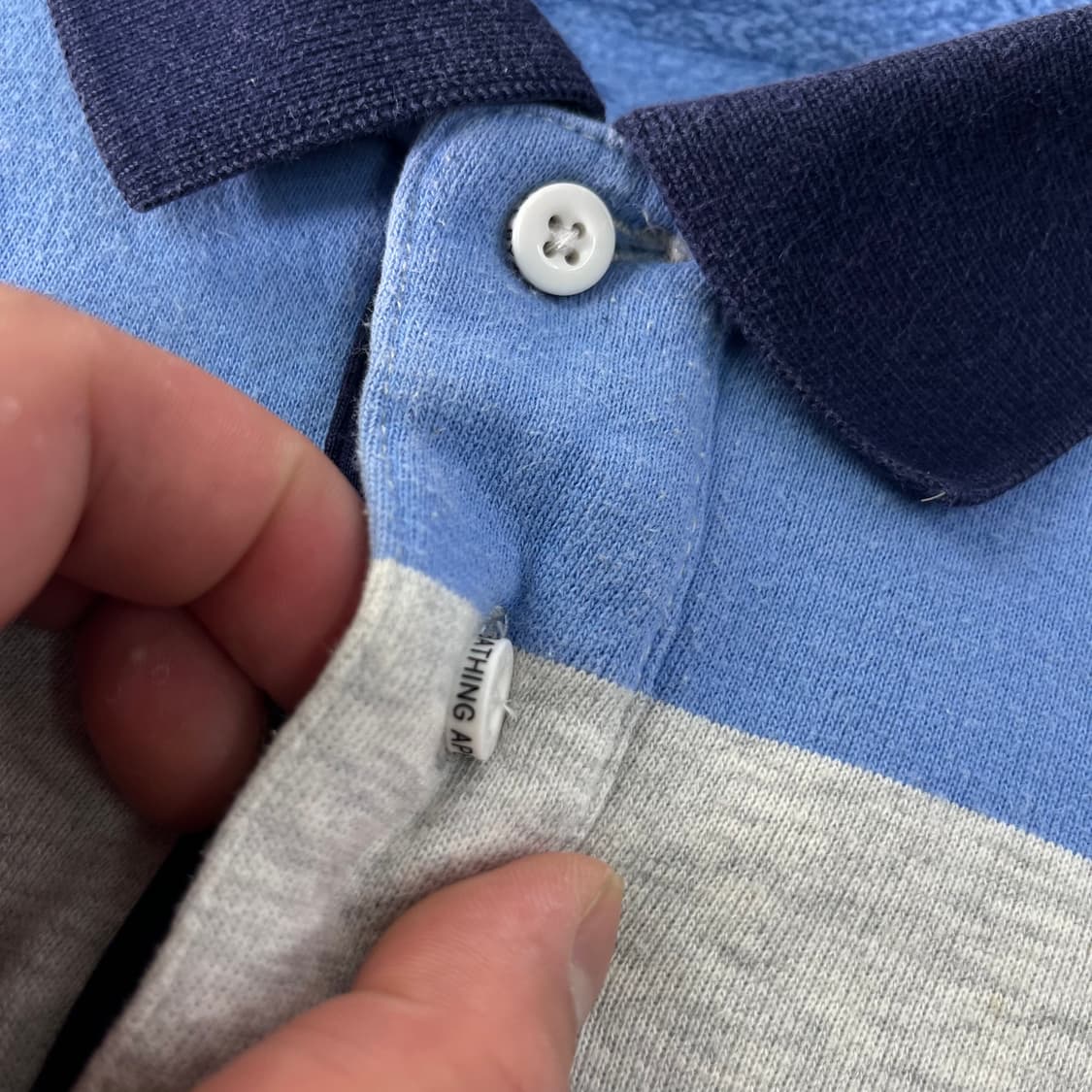 100 Aape 베이프 스트라이프 럭비티  상품이미지4