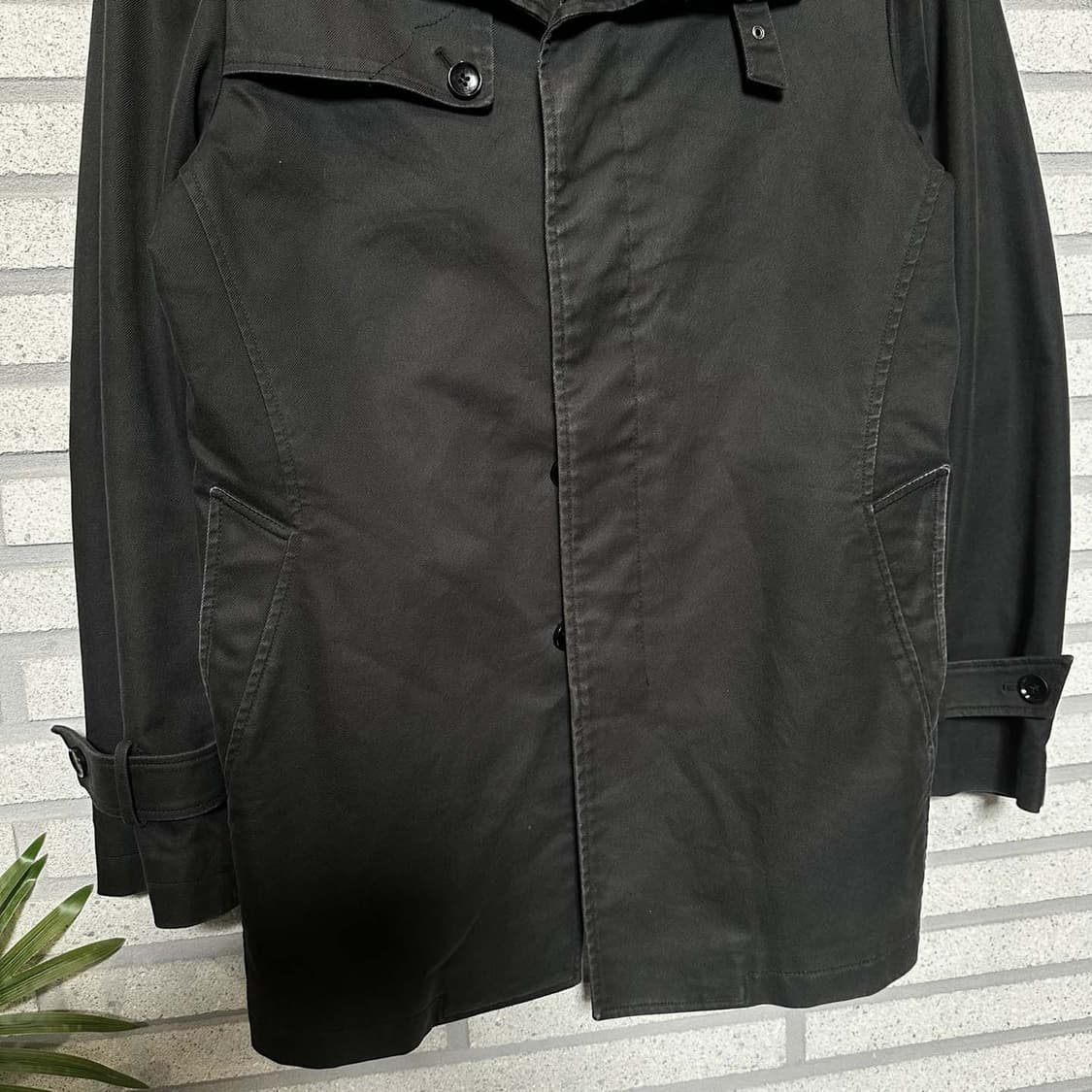 JPN VINTAGE 하프 필드 자켓 하이넥 버클 히든 버튼 디테일 블랙 상품이미지4