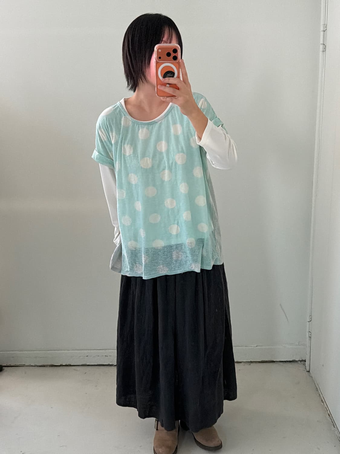 일본빈티지 도트 시스루 세트 상품이미지1