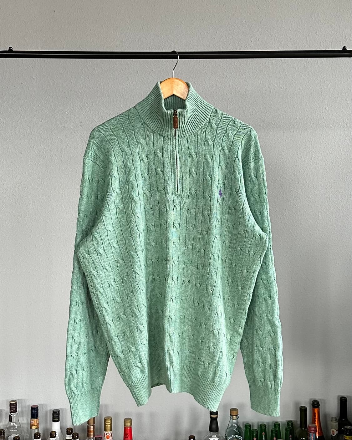 [XL]폴로 랄프로렌 하프집업 꽈배기 케이블 실크 니트 상품이미지1