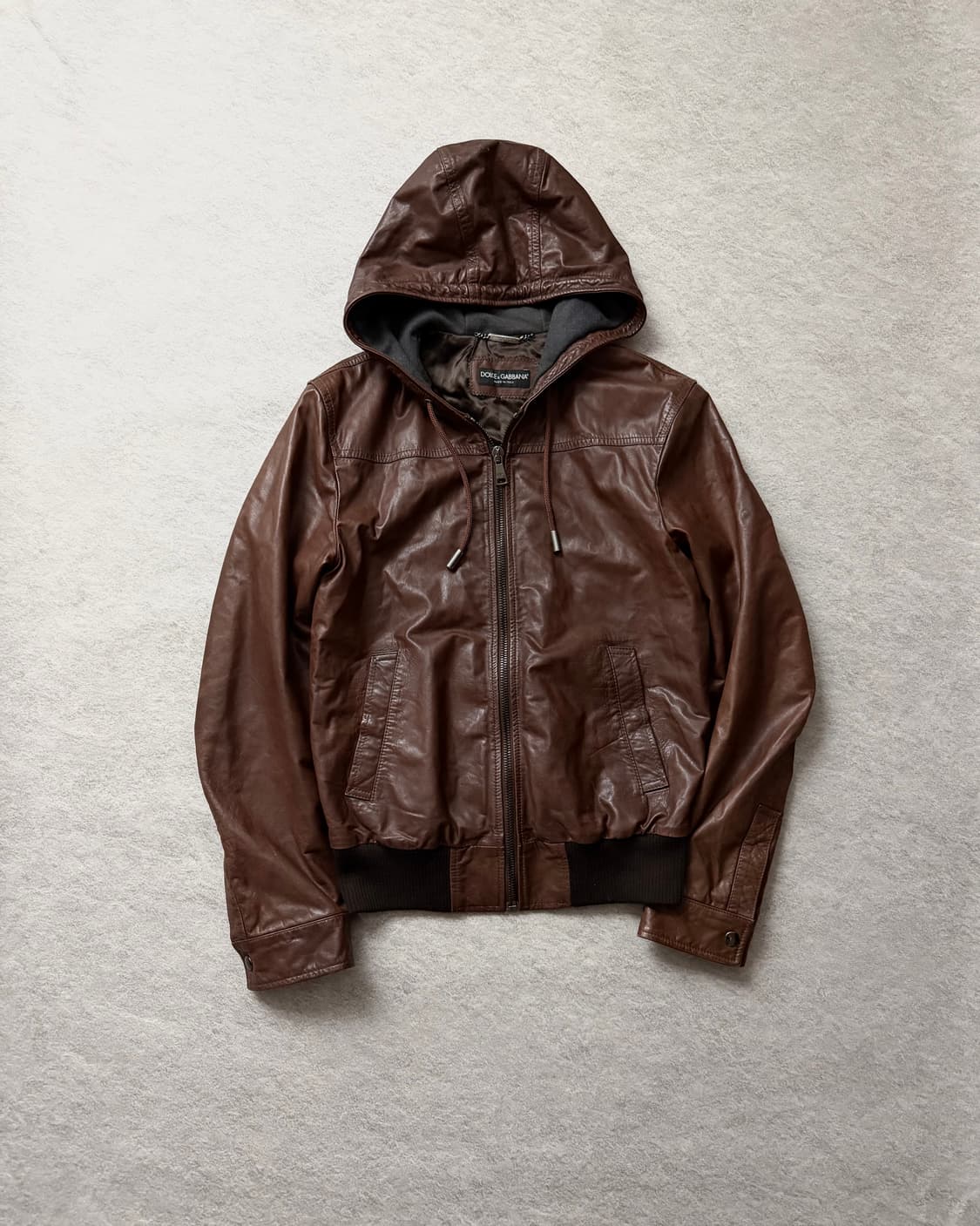 돌체앤가바나 후드 카프스킨 레더자켓 상품이미지1