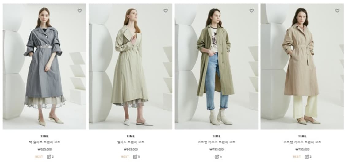 TIME  타임  헤링본 미니 체크 트렌치 코트  상품이미지10