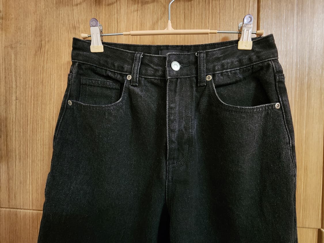 (26)무신사 와이드 데님 팬츠 로우블랙 상품이미지3