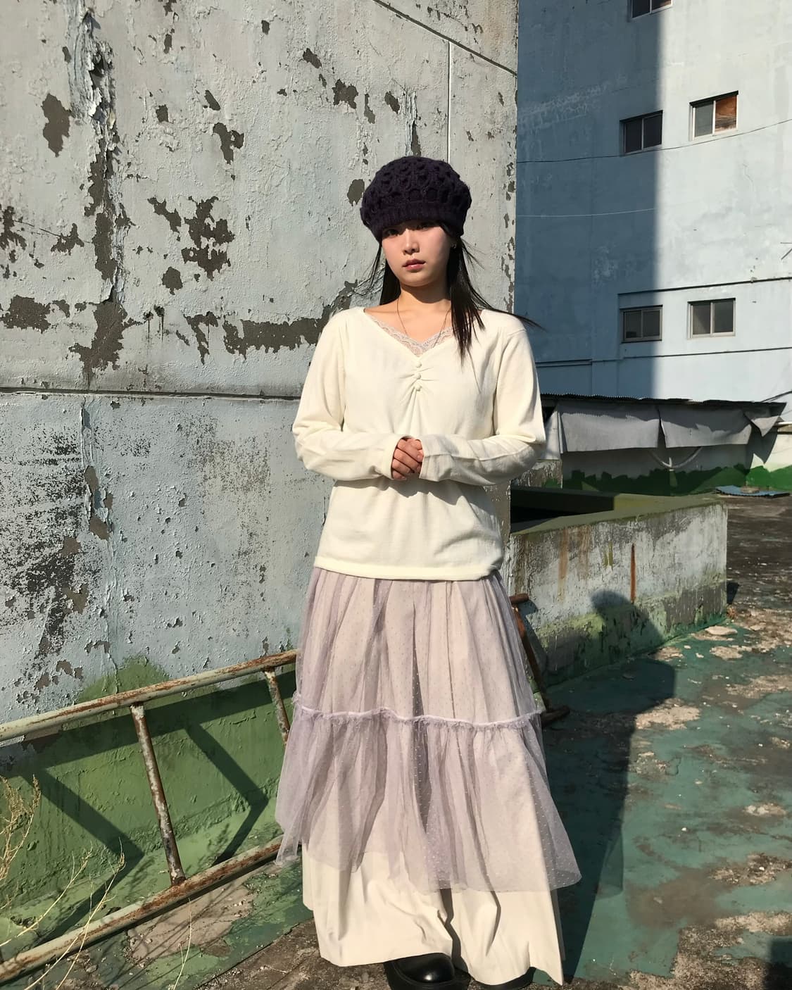 연보라 쉬머 레이어드 원피스  상품이미지5