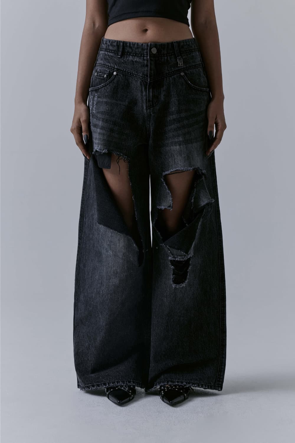 트리밍버드 컷아웃 데미지 데님 팬츠 Flip Cut-out Damage  상품이미지2