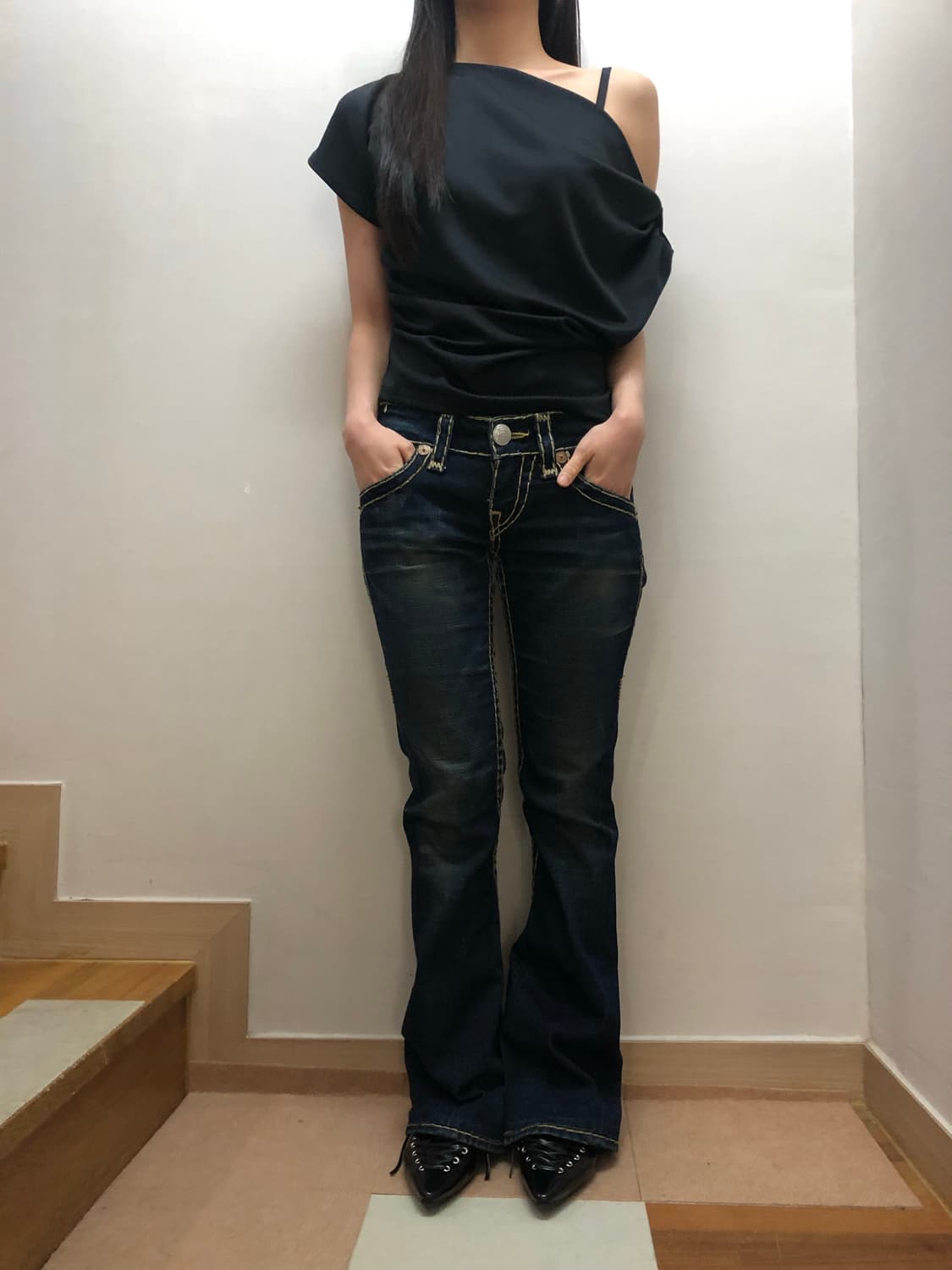 빈티지 트루릴리젼 옐로우 스티치 팬츠 상품이미지5