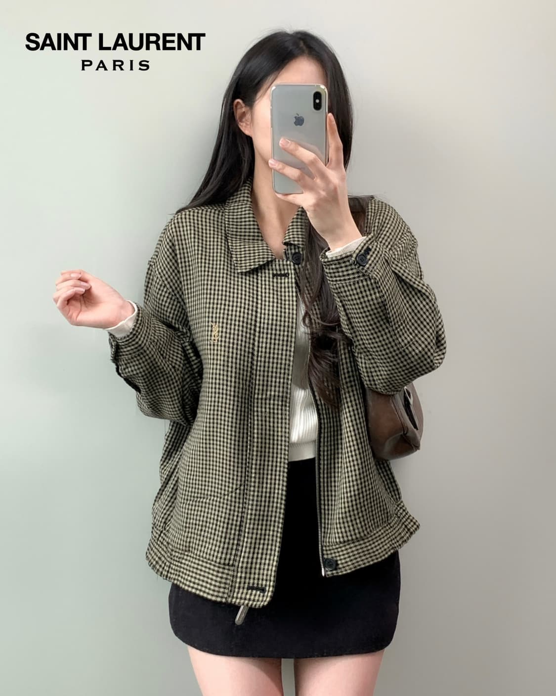 입생로랑 체크 블루종  상품이미지2