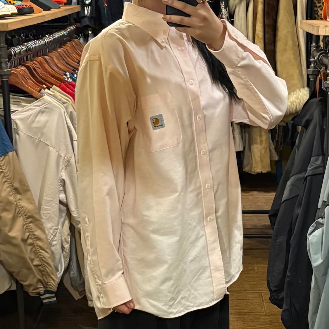 [HI] Carhartt 칼하트 긴팔셔츠 라이트핑크 상품이미지4