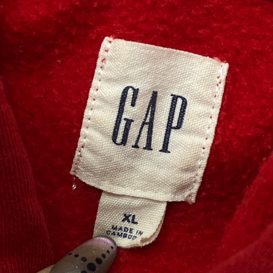 XL 갭 GAP 레드 후드티 상품이미지4