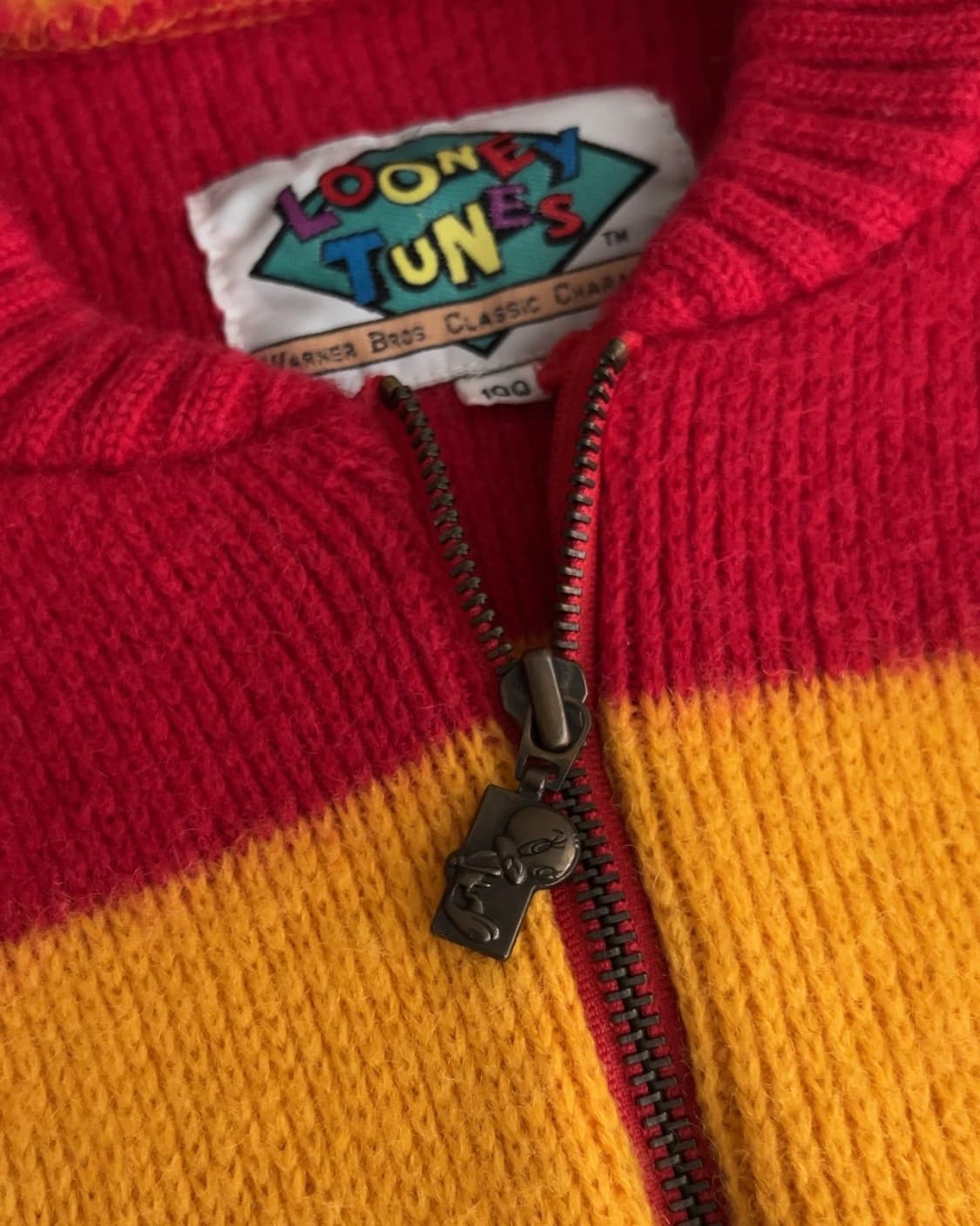 90s 루니툰즈 니트 집업 자켓 100 상품이미지5