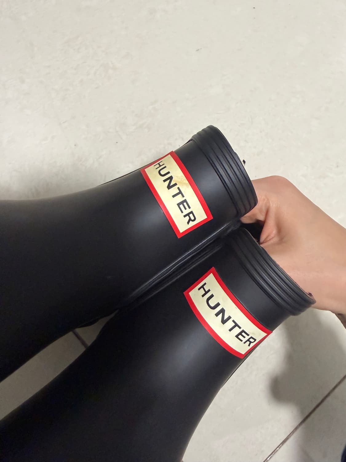 헌터 블랙 첼시 레인부츠 us6 230 상품이미지4