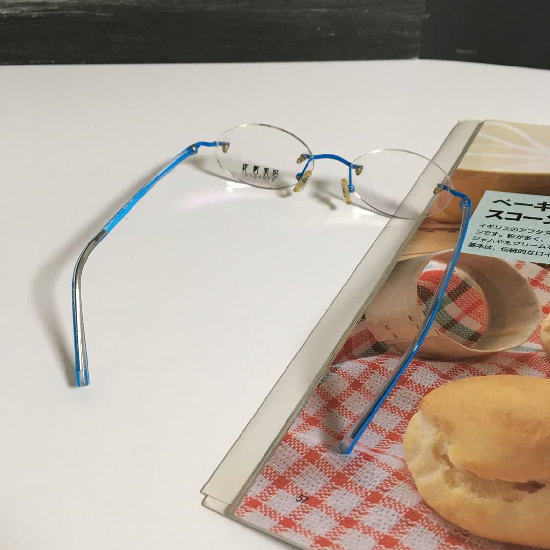 [1color] 데드스탁 빈티지 블루 림리스 무테 안경 상품이미지3