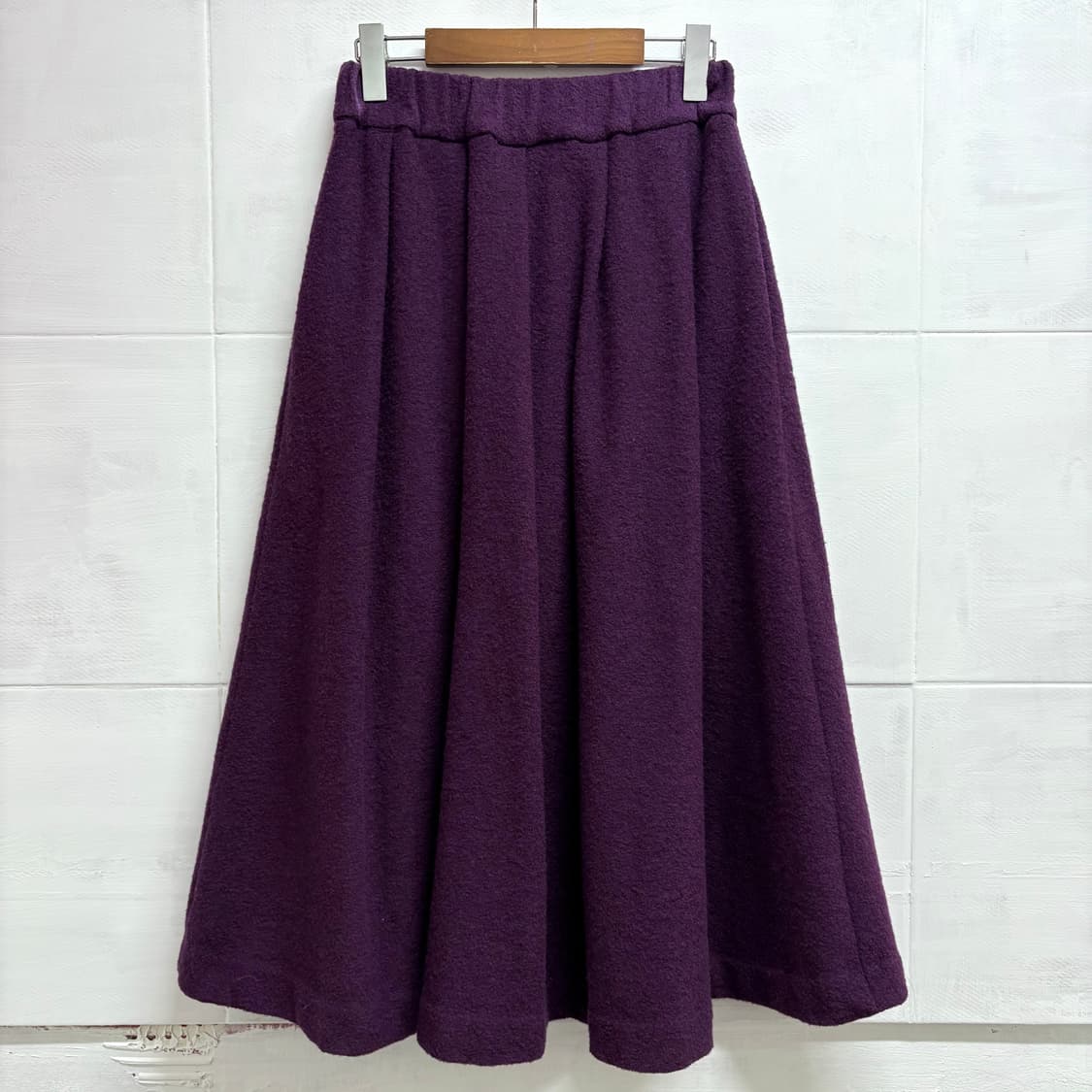 SACRA 울 혼방 퍼플 플레어 밴딩 스커트  (JPN) 상품이미지1