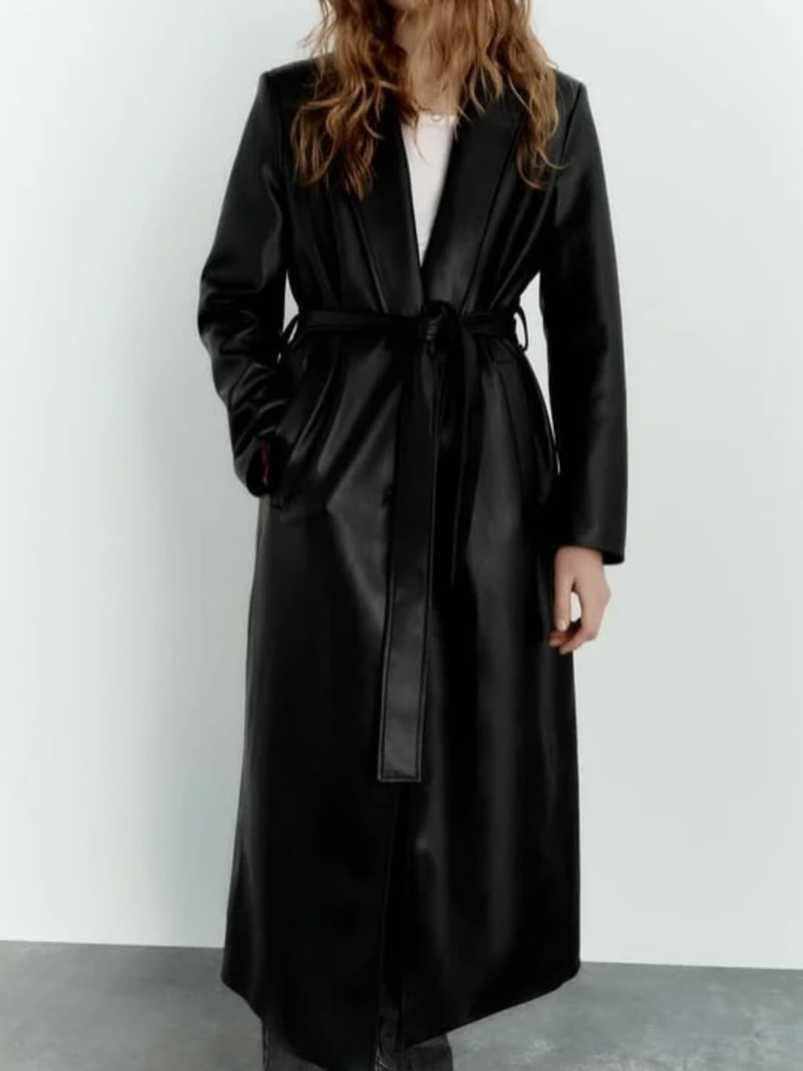 자라 에코레더 롱 코트 / 여성 코트/ 여자 코트  상품이미지2