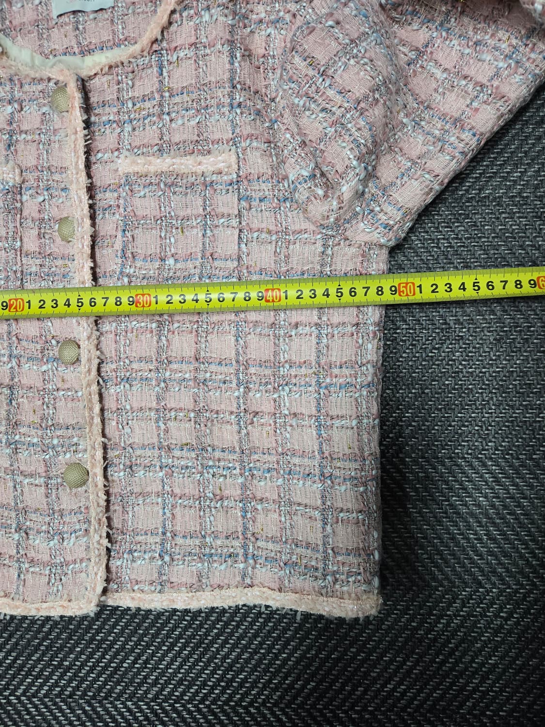 지고트 JIGOTT 핑크 트위드 자켓 크롭 자켓 상품이미지7