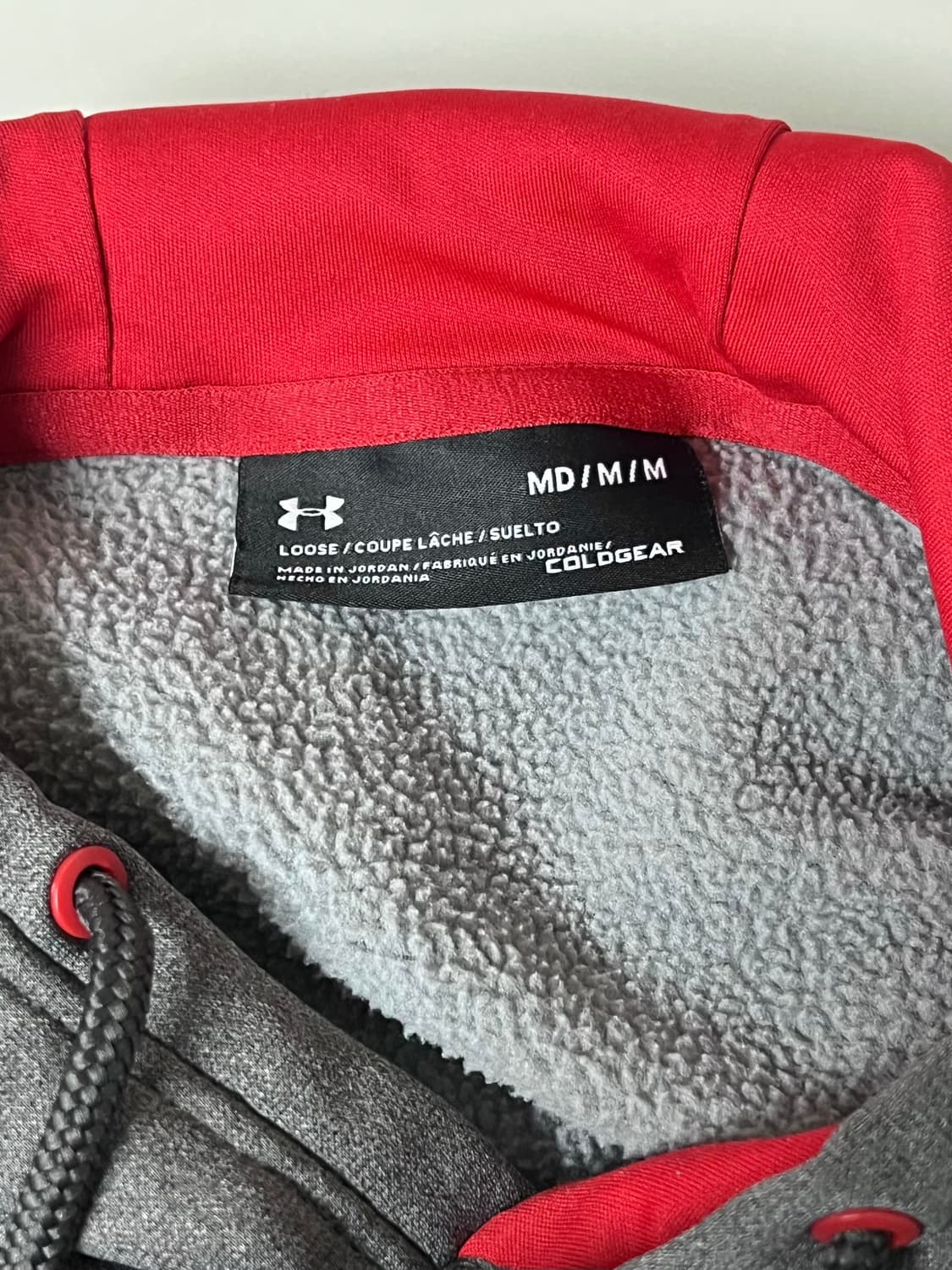 M) 언더아머 기모 후드 티셔츠 차콜 상품이미지4