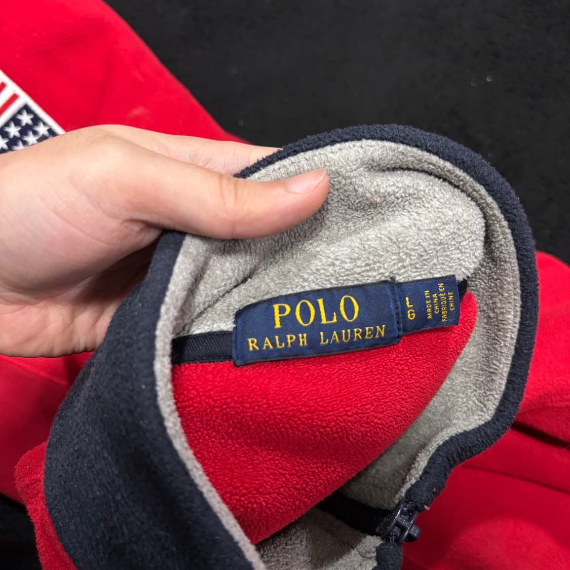 L 폴로 랄프로렌 빅로고 성조기 반집업 후리스 상품이미지6
