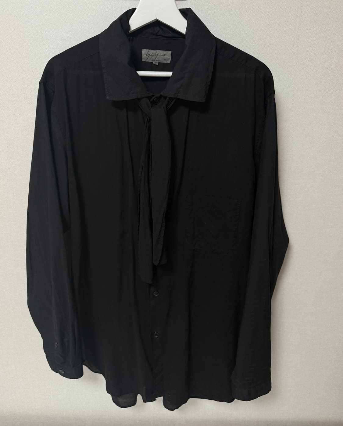 요지야마모토 뿌르 옴므 18SS 칼라 디테일 셔츠 블랙 2 상품이미지2